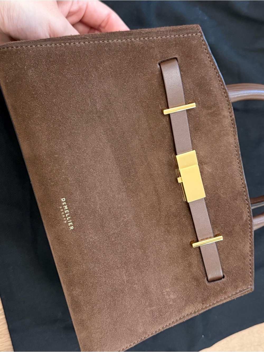 Demellier Brown Suede mini Hudson bag